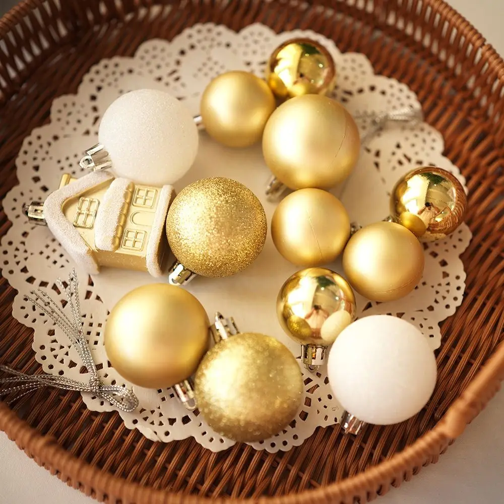 13 قطعة كرة عيد الميلاد البلاستيكية مجموعة 6 ألوان 4/6/7 سنتيمتر عيد الميلاد زخرفة الكرة تعليق شجرة عيد الميلاد كرات المشهد لوازم