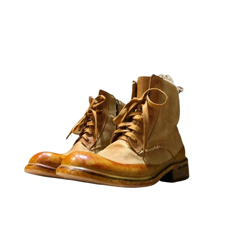 

Handmade Design Trendy Chelsea Boots Men Shoes Casual Breathable Work Ankle Motorcycle High Top Outdoor Oxford Boots Male