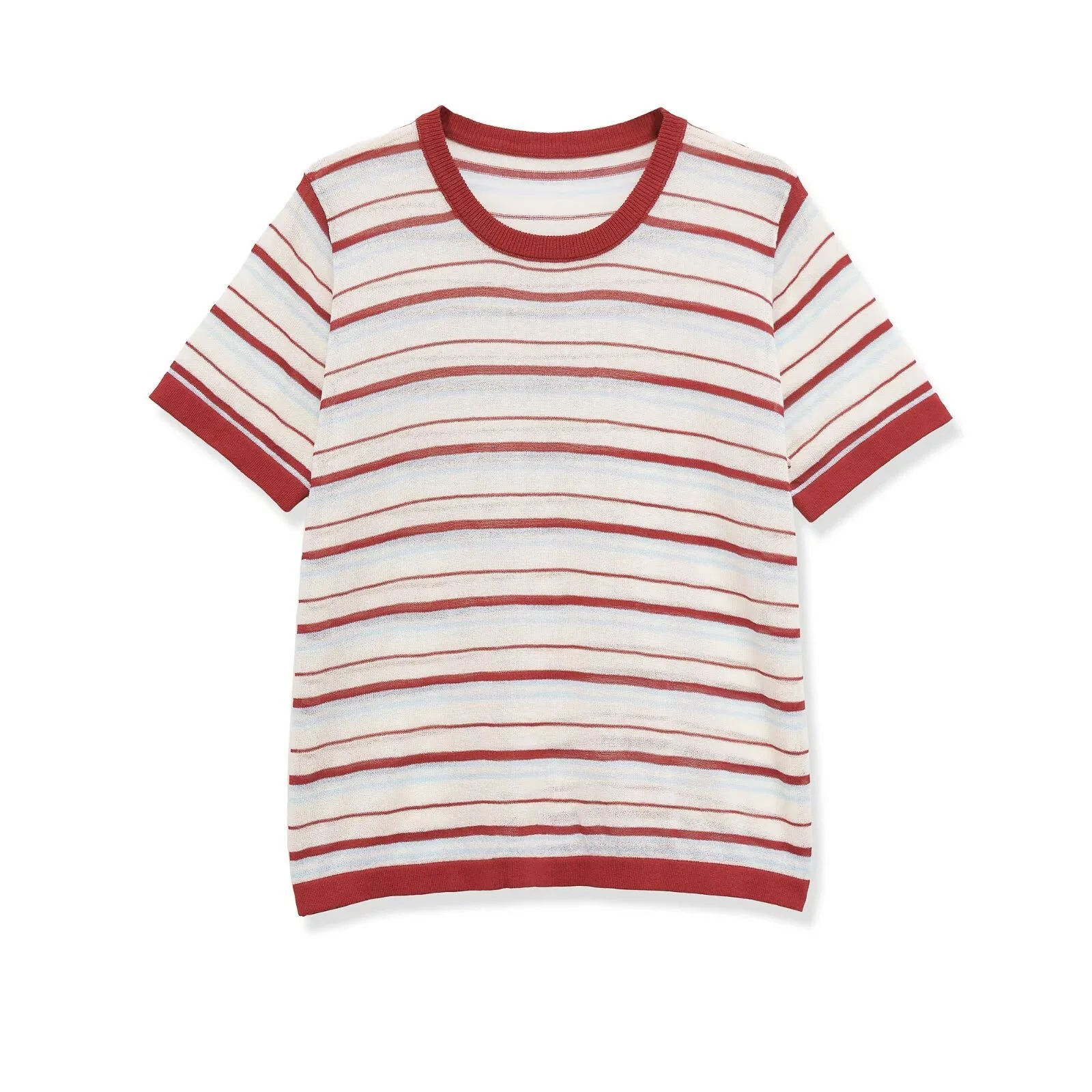 

Dave&Di European And American Style Women's Round Neck Striped Casual Knitted Top For Women