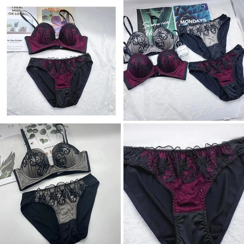 

Sexy Retro Lace Bralette Set, Push Up & Support without Steel Ring, BCD Cup Lingerie for Women