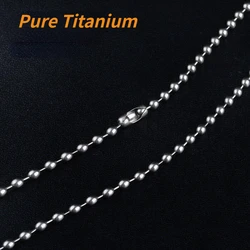 Anti-allergy 3mm TA1 Pure Titanium Military Army Ball Bead Chain Necklace for Men Women DIY Pandant 26 inch Length Necklaces