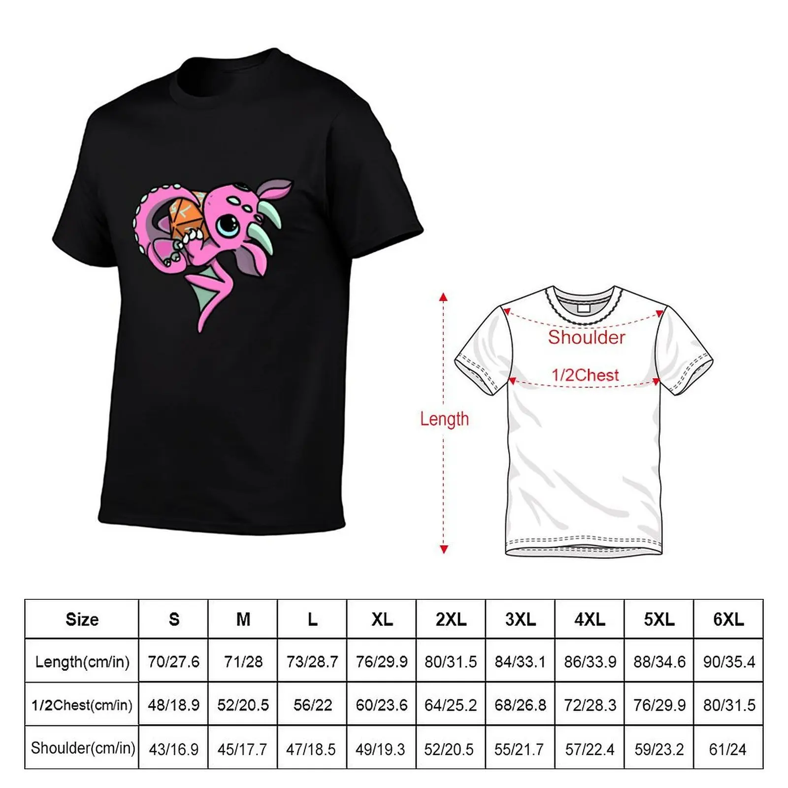 Cute Pink and Orange Dice Goblin Dragon Baby T-Shirt man t shirts for men man t shirt designer