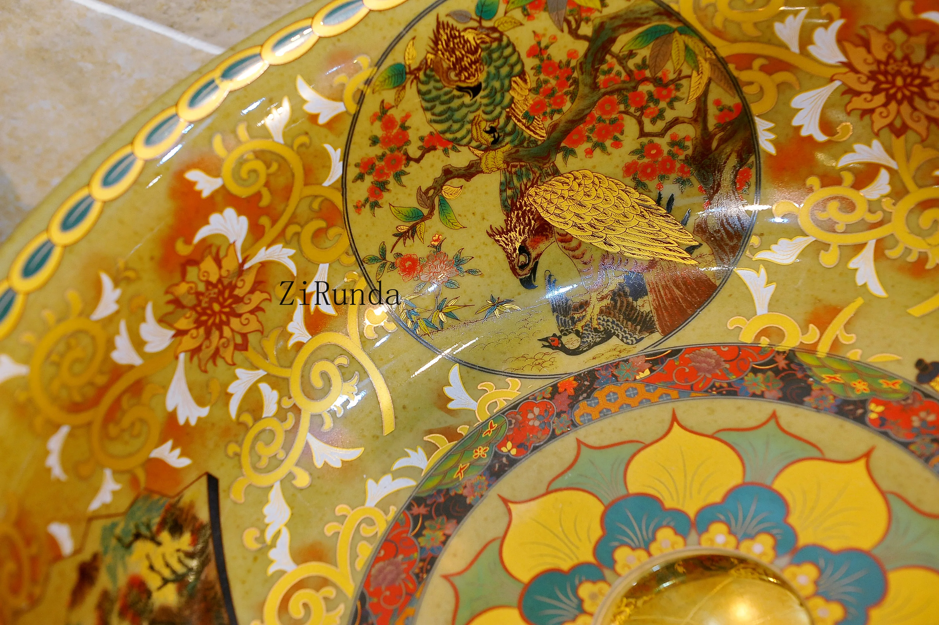 Luxury Retro European Style Ceramic Porcelain Countertop Wash Basin Bathroom Vessel Sink Vanity Bowl