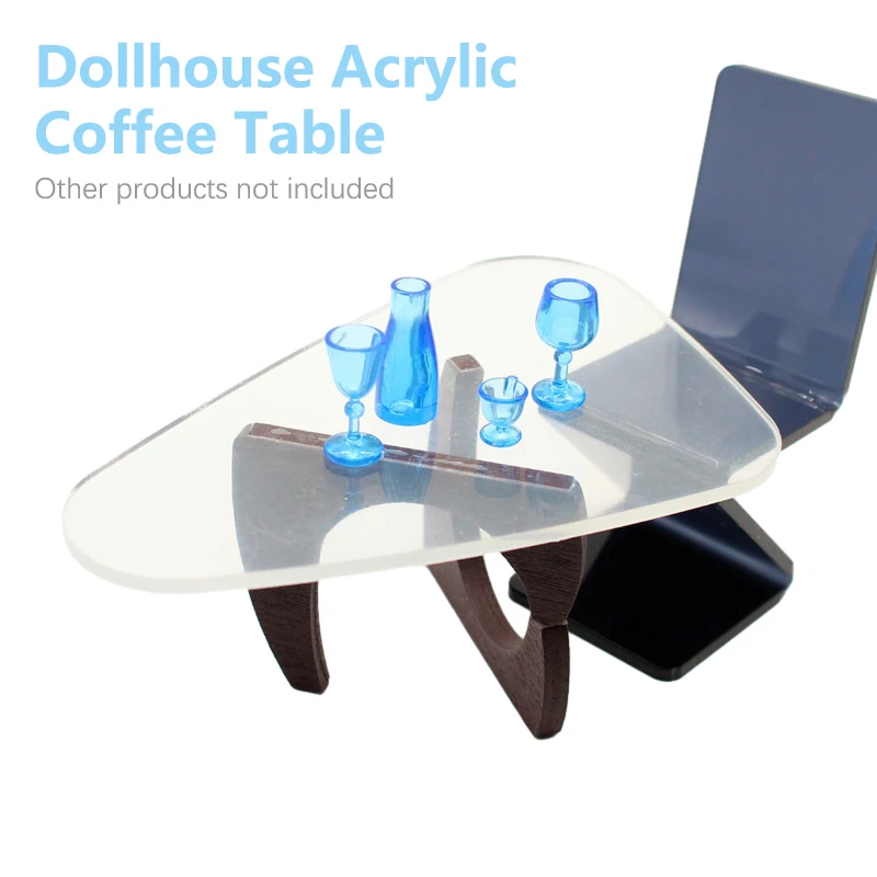 1:6/1:12 Dollhouse Miniature Triangle Coffee Table Dining Table Furniture Model Ornaments Office Desk Living Room Home Decor Toy