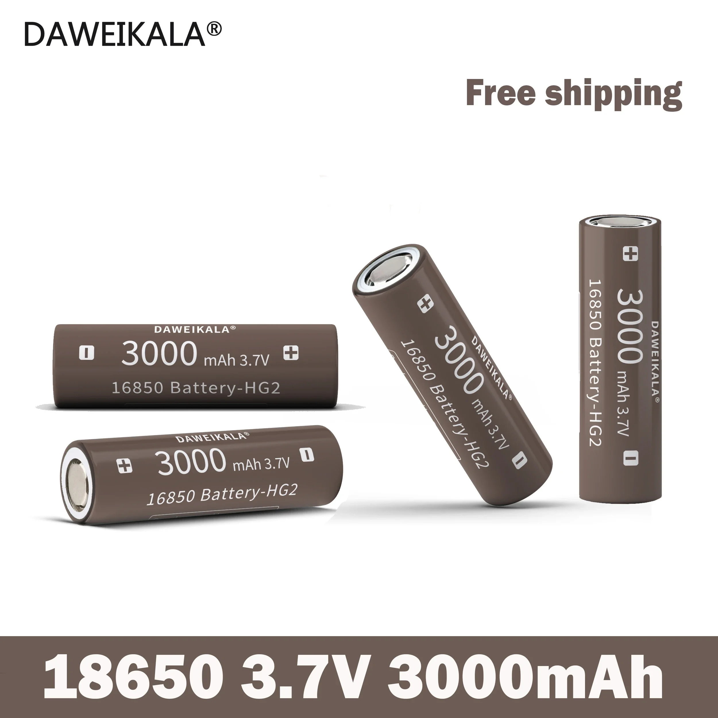 Daweikala 18650 3.7V 3000mAh lithium battery, flashlight, laser pen, remote control, electronic toy, battery pack