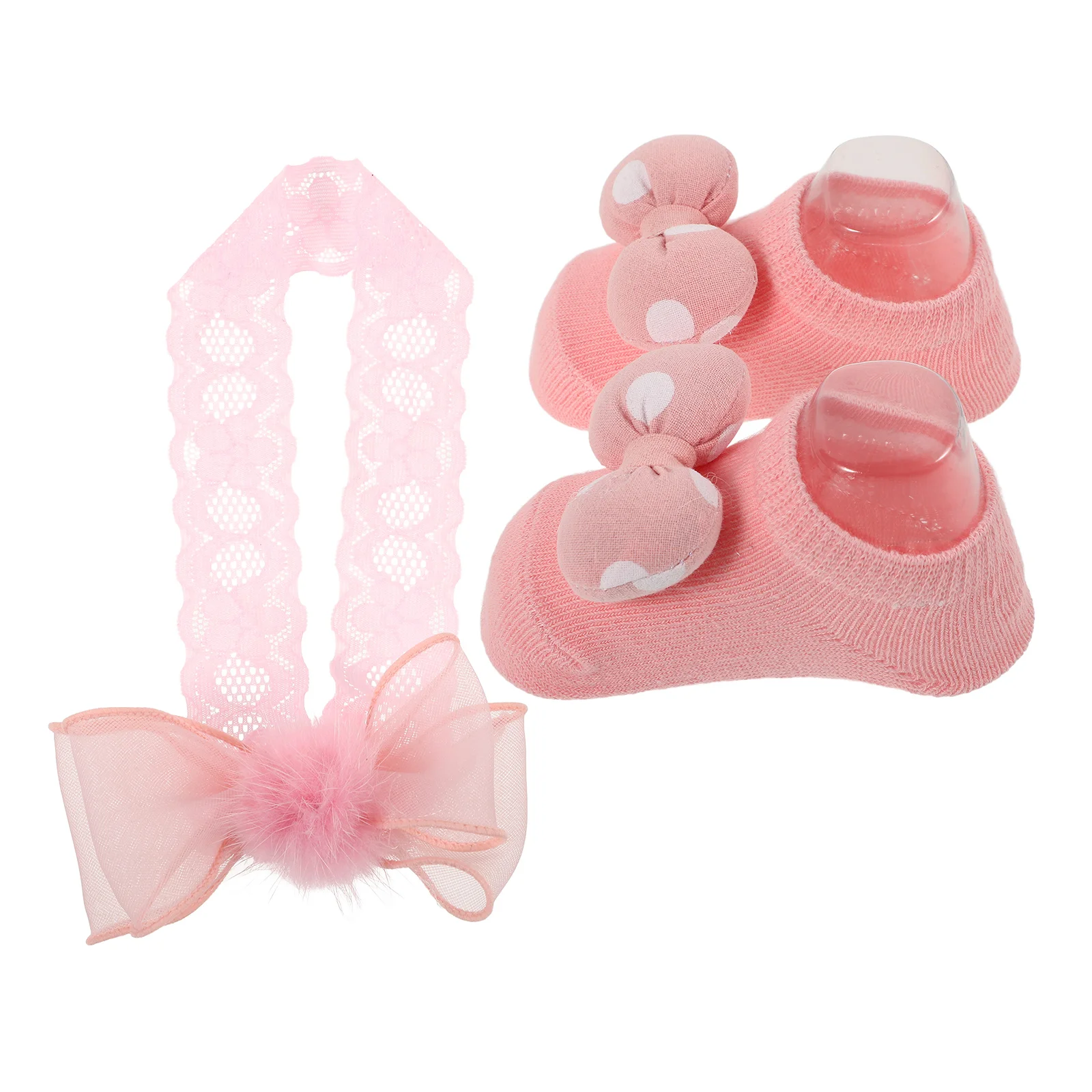 

1Set Pink Fabric Headbands For Babies Classic Timeless Infant Headbands Baby Girl Socks Versatile Accessory