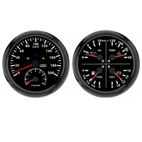 ELING New 110mm 4 in 1 Oil Pressure Water Temp Fuel Level Voltmeter Gauge + 200km/h GPS Speedometer with 8000RPM Tachometer 12V
