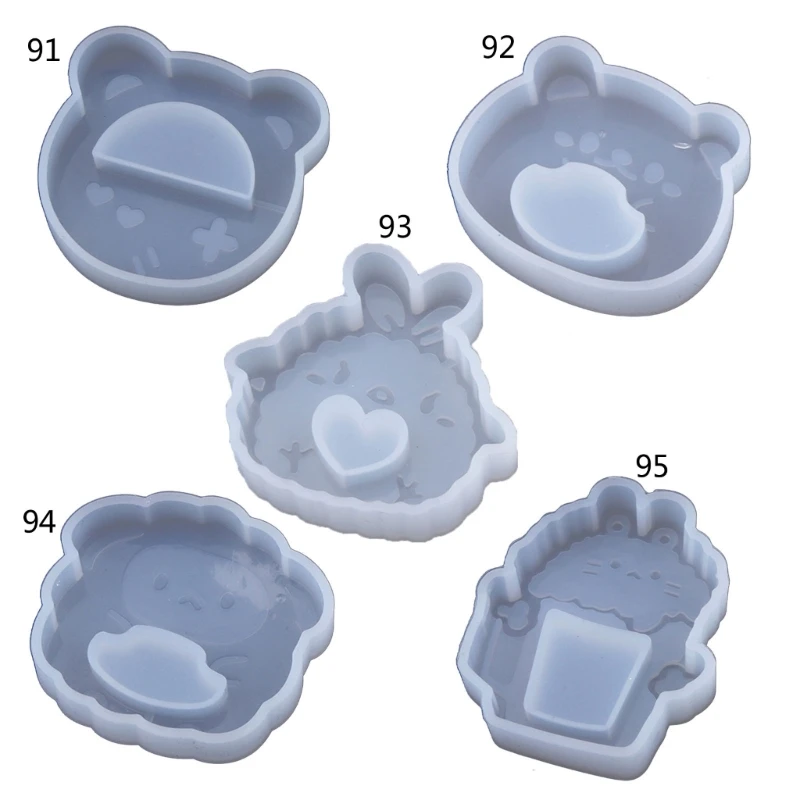 

Cartoon Bear Resin Mould Mini Animal Silicone Shaker Mould Keychain
