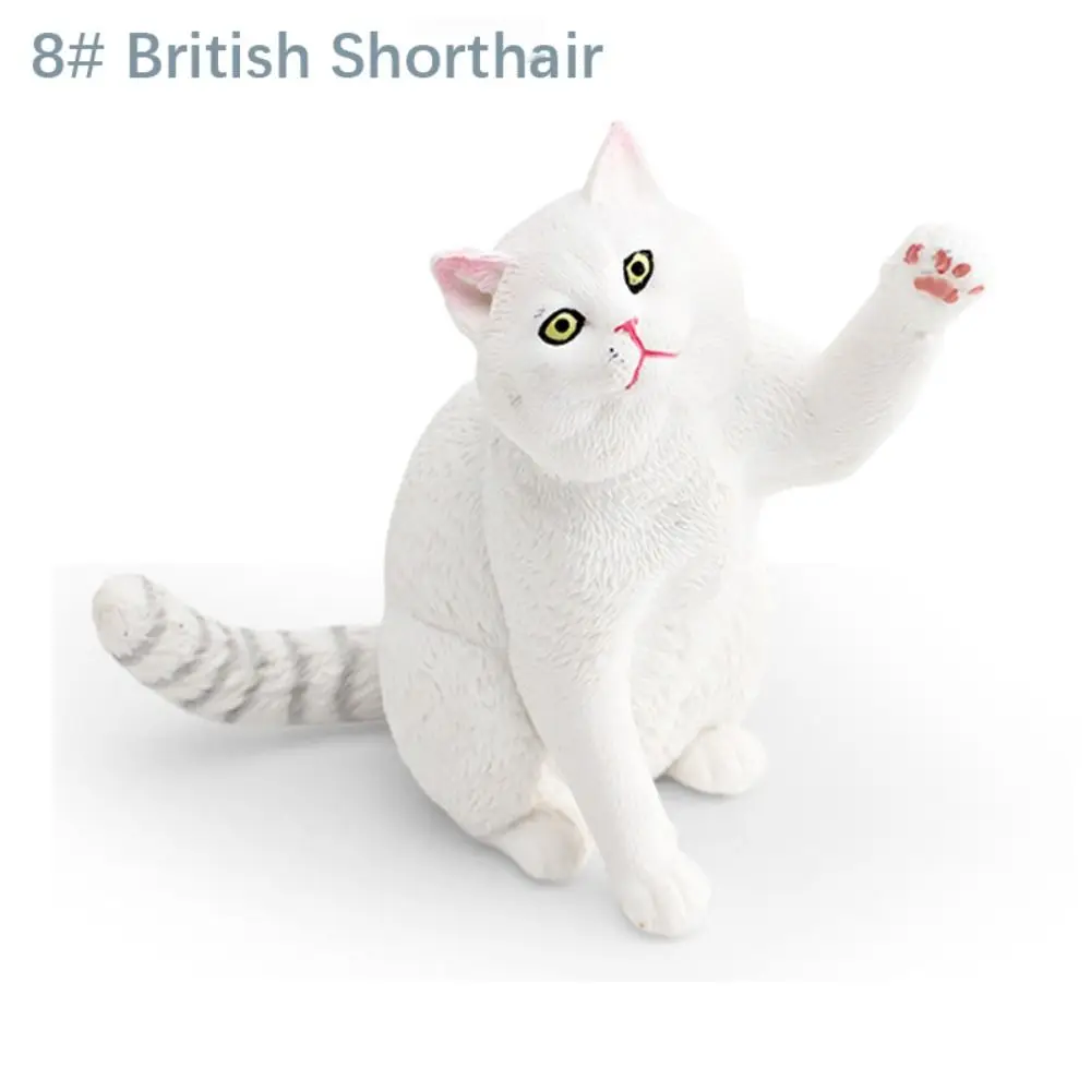 Cute PVC Simulation Cat Model Siamese British Shorthair Cat Lifelike Realistic Pet Figurines Cat Action Figures Desktop Ornament