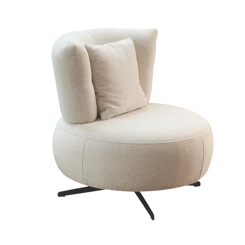 

S Designer Couch Modern Simple Cotton and Linen Single Rotating Leisure Chair Lazy Sofa
