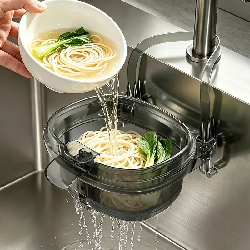 Household Kitchen Sink Hanging Drain Basket Vegetable Washing Drain Rack Food Storage Basket Cleaning Trash Filter Multi Purpose