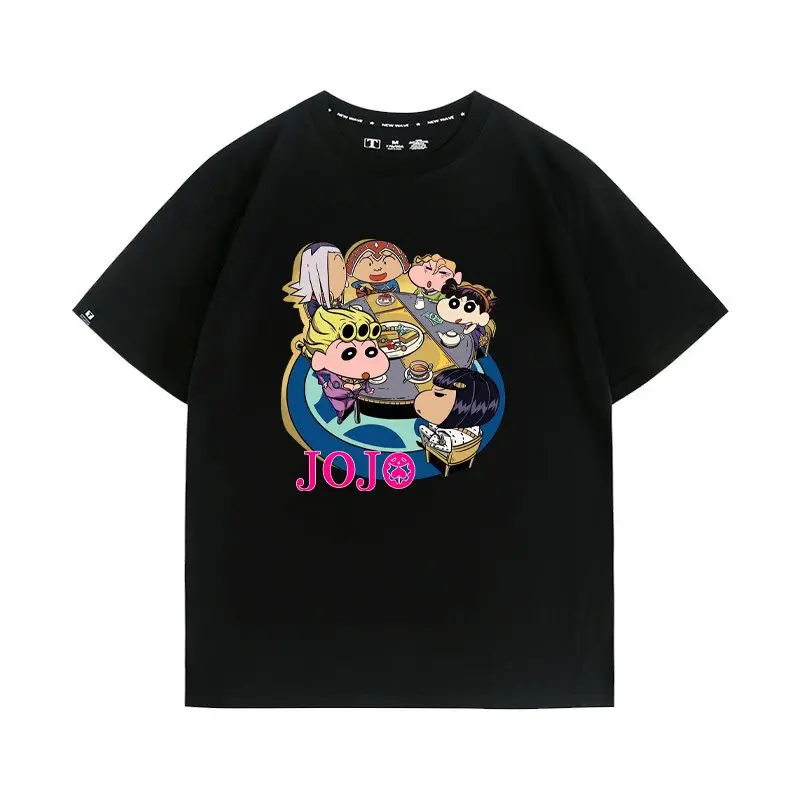 Cartoon Kawaii Anime Shin-Chans Cosplay Jojo T-Shirt Crayon Shin-Chan Summer Short Sleeve Soft Comfortable Creative Girl Gifts