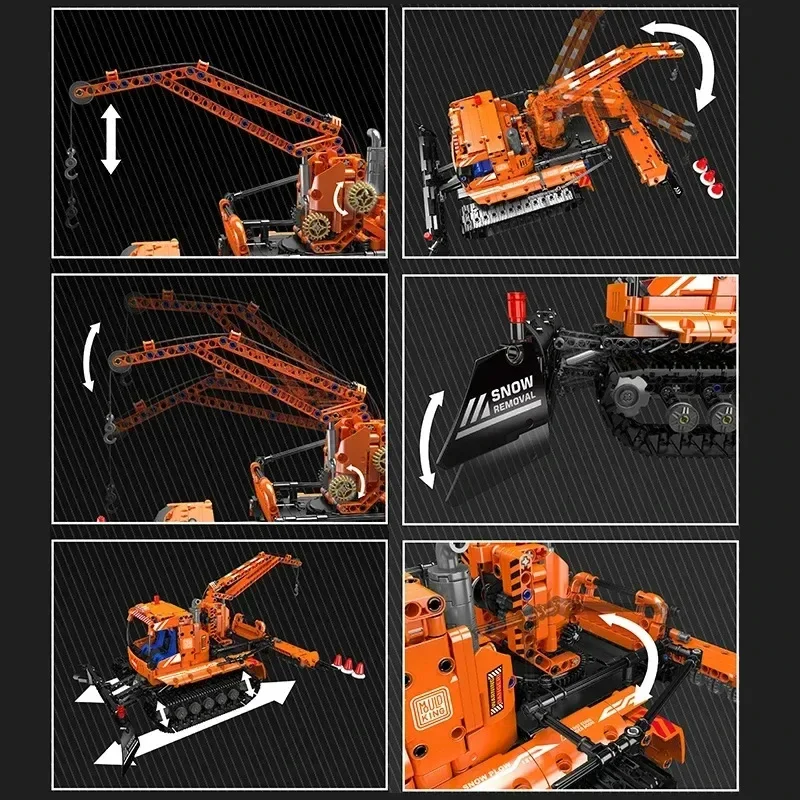 

MOULD KING 17051 RC Engineering Truck Building Blocks, Snowfield Vehicle Model, DIY Toy for Kids Christmas Gift