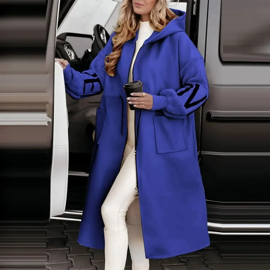 Jesienno-zimowa elegancka biała parka damska, długa kurtka z kapturem, gruba, ciepła, codzienna, modna, nowe płaszcze damskie, odzież wierzchnia.