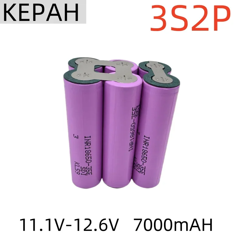 2S1P 3S2P  4S2P 5S2P 18650 35E 3500mAh/7000mAh electric drill 12.6V 16.8V 21V rechargeable lithium battery electric screwdriver