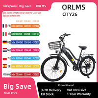 ORLMS CITY26  Adult Electric Bike 500W Motor 48V15Ah Battery City Commuter Electric Bike 26 Inch Tire City Electric Bike