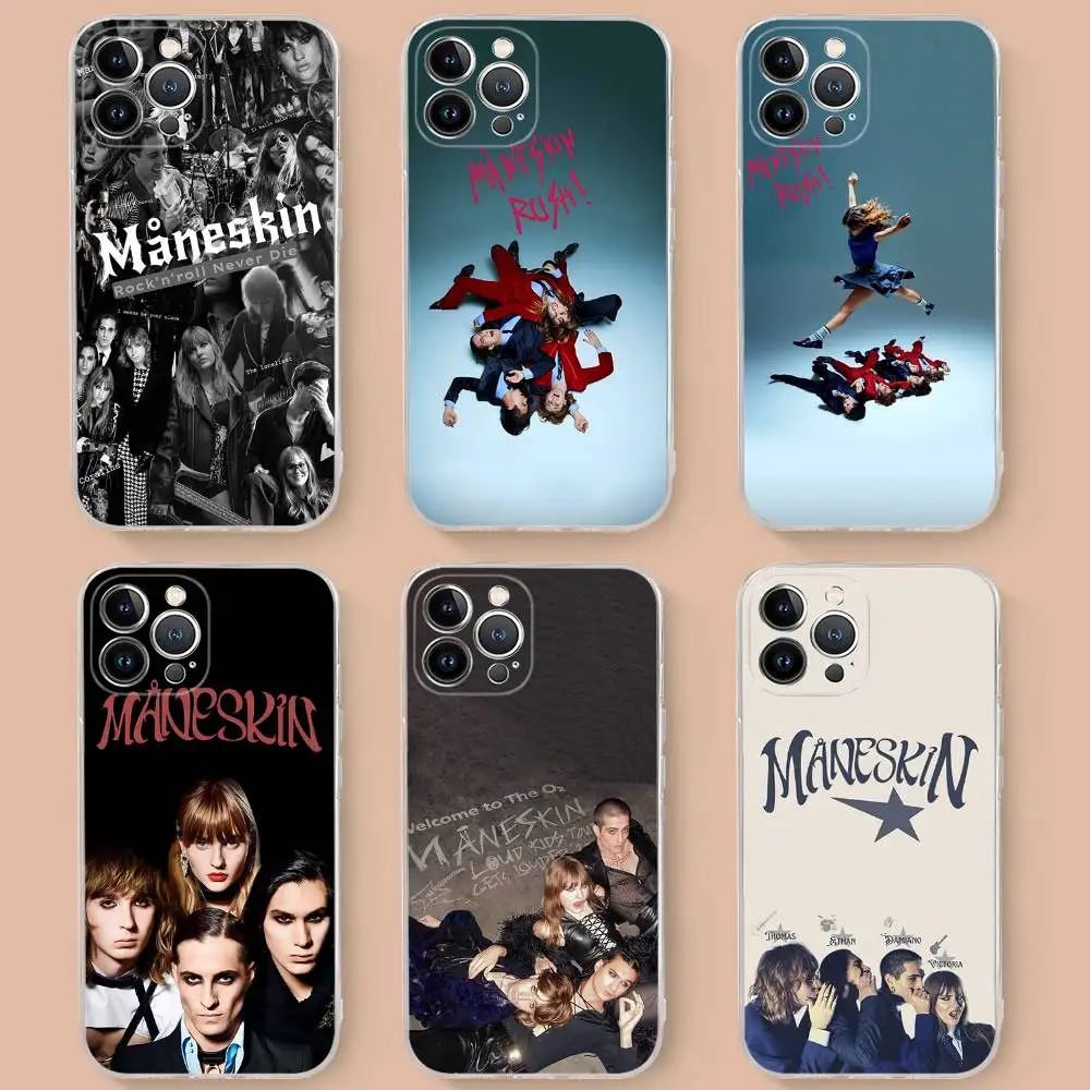Rock Band M-ManeskinS Fit For iPhone 16 15 Promax Phone Case iPhone 14 11 12 High end 13 Pro Silicone