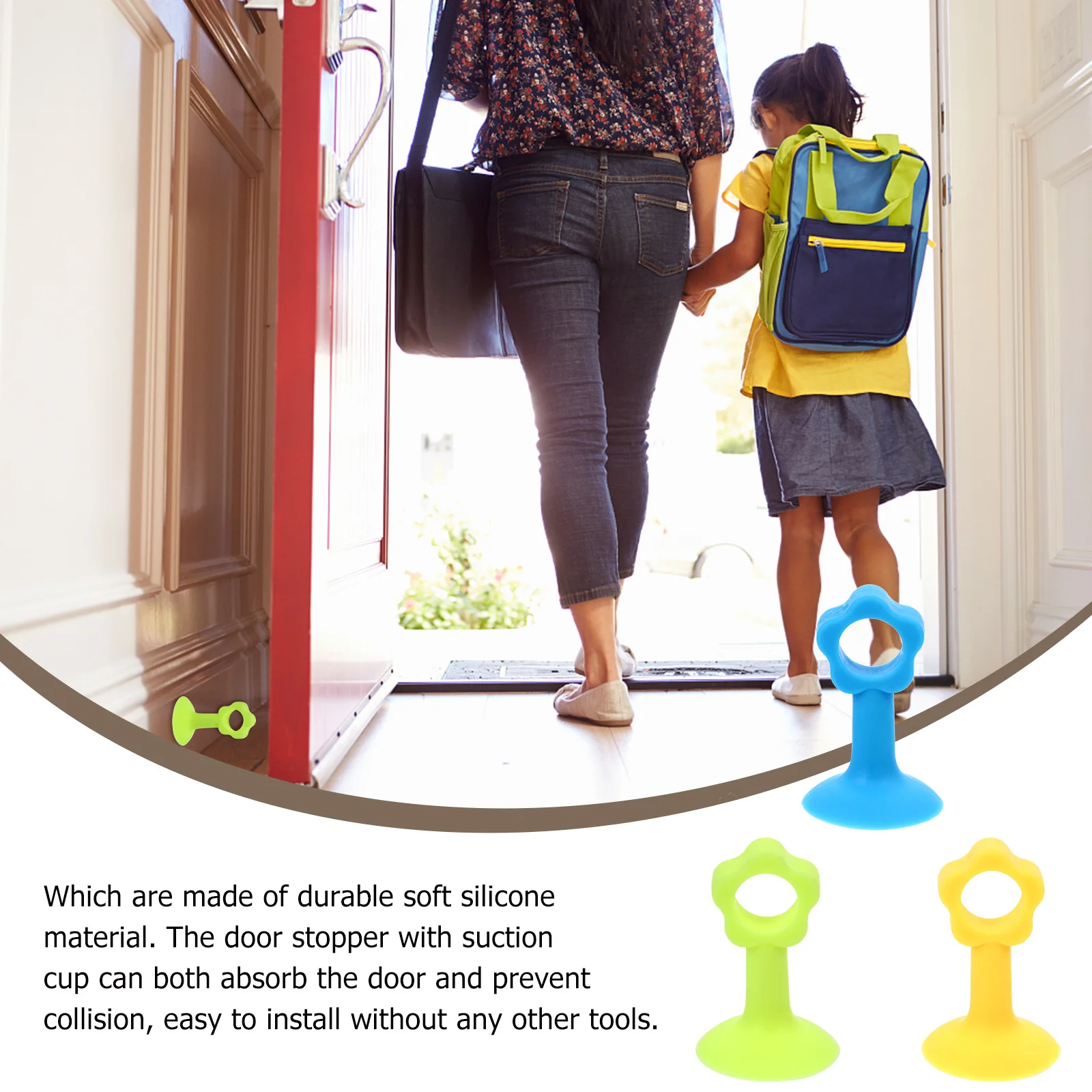 

16pcs Silicone Door Stopper Punch-Free Suction Cup Style For Wall Protector Anti-Collision Door Holder Crash Pad Hardware