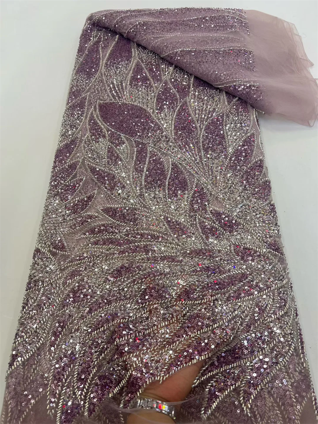 

Высококачественная новая ткань из бисера и пайеток ручной работы, африканское кружево, французское нигерийское кружево для пошива платьев, для женских вечеринок, 2026 год