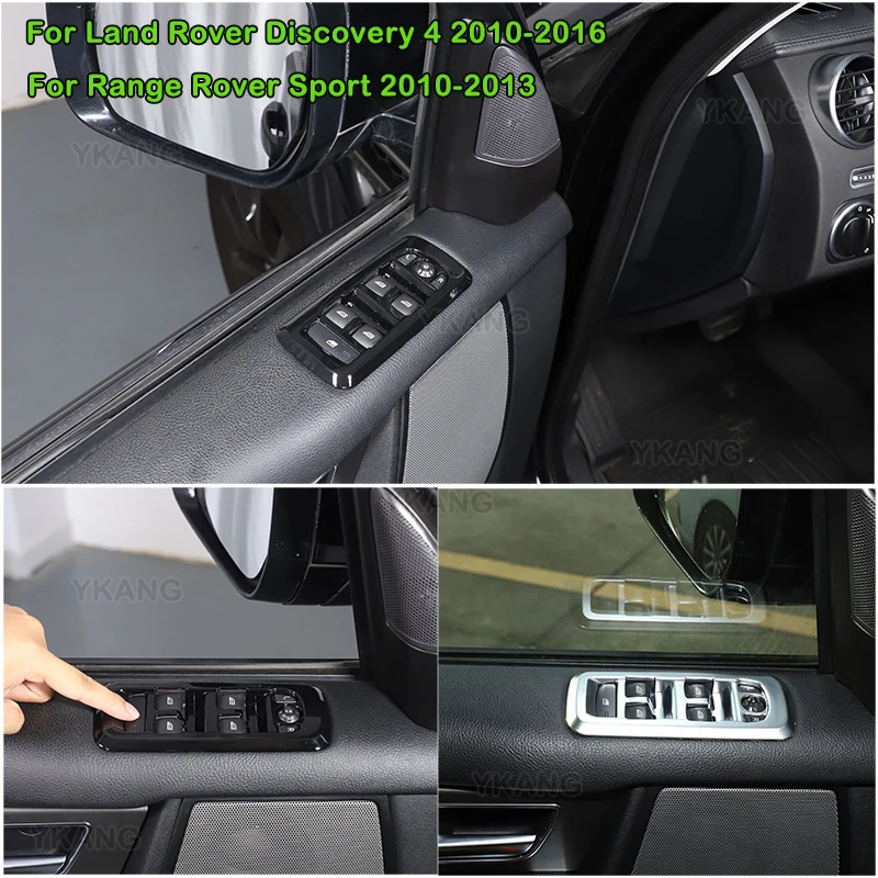 For Land Rover Discovery 4 2010-2016 For Range Rover Sport 2010-2013 ABS Black Car Window Lift Switch Button Panel Cover Trim