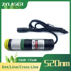 Focusable Waterproof Glass Lens 520nm Green Dot/line/Cross Line 30mW 50mW 135mW Laser Module For Woodworking Carving Machine