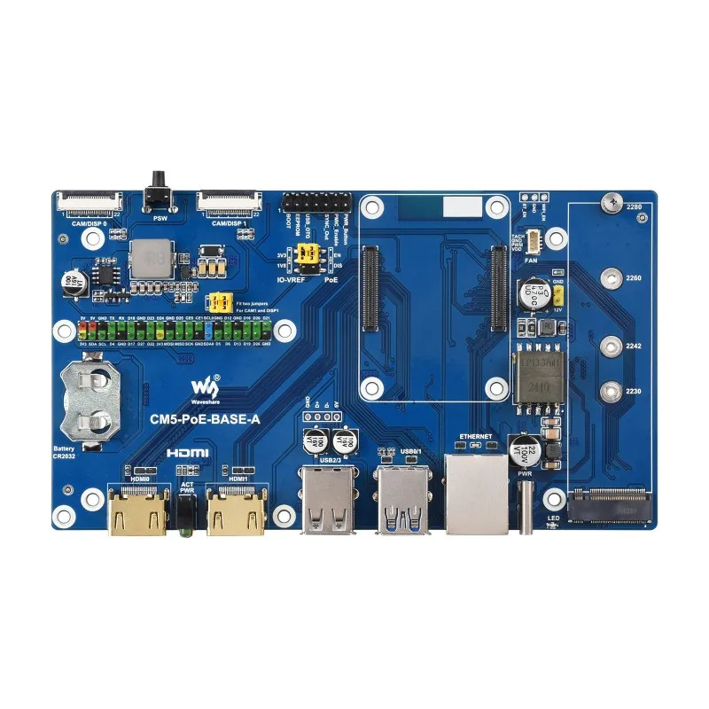 Raspberry Pi Compute Module 5 IO Board With PoE Feature, For All Variants Of CM5