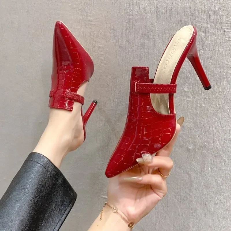 

2026 New Style Baotou Type High-heeled Shoes Pointy Heel 8.5CM Comfortable Casual Wear Fashion Sandals Hollow Sexy Single Shoes