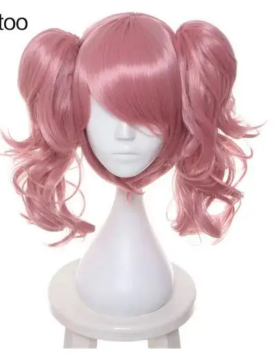 Golden Blonde Mix Curly Synthetic Hair Cosplay Costume Wigs With Chip Ponytails