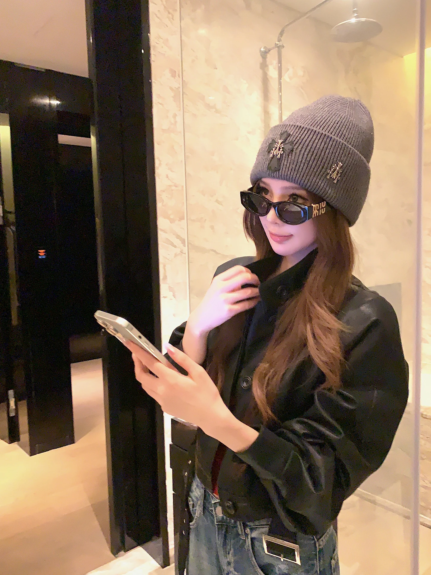 Giacca in pelle rosa retrò casual da donna, vestibilità ampia, effetto snellente, stile High Street, capospalla primaverile, nuova collezione Qiu RuiYao