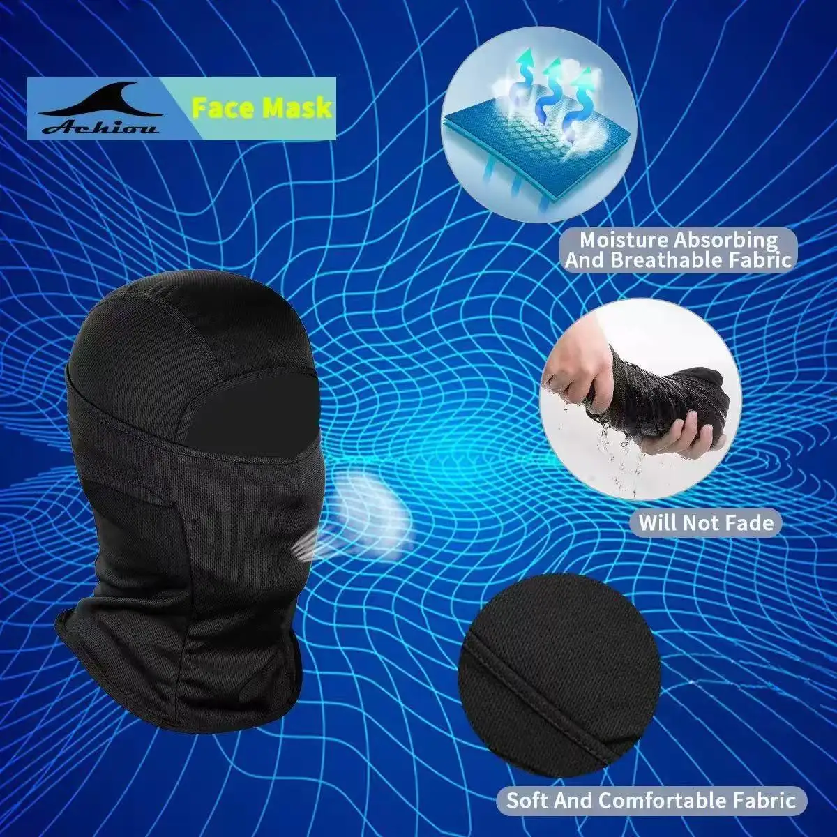 Motocicleta masculina preto sommer respirável protetor solar capa facial moto eis seide à prova de vento boné staub maske