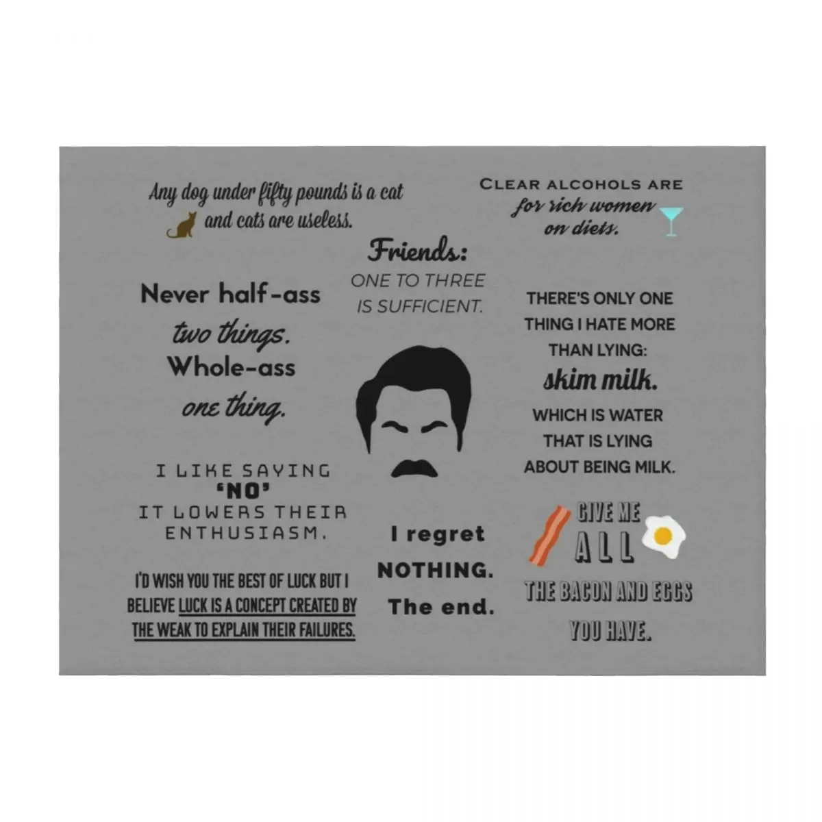 

Ron Swanson - Quotes Throw Blanket Loose Shaggy Thermals For Travel Beautifuls Blankets