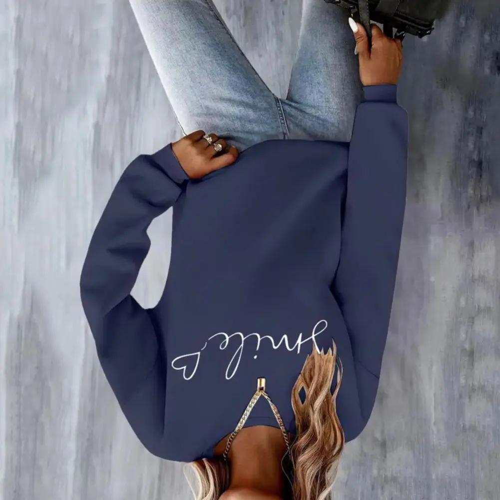 

Unisex Sweatshirt O Neck Mid Length Loose Pure Color Top Elastic Cuffs And Hem Hip Hop Style Commuting Sport Outdoor Pullover To