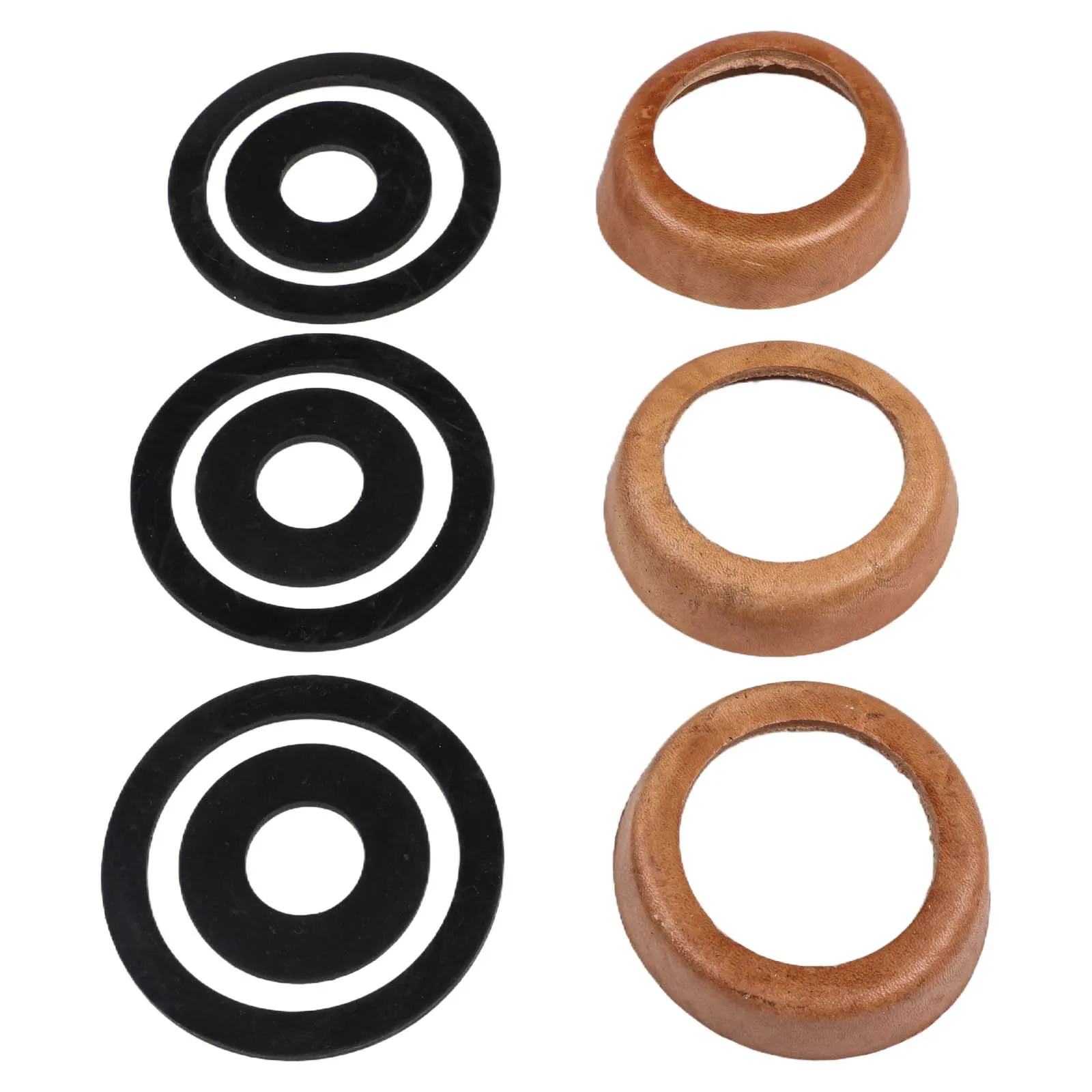 6pcs/set Handle Pump Replacement Parts Leather Seal Kit Type 75 Leather Sleeve O-Ring Seal Piston- Sleeve Set For Hand Pump Seal