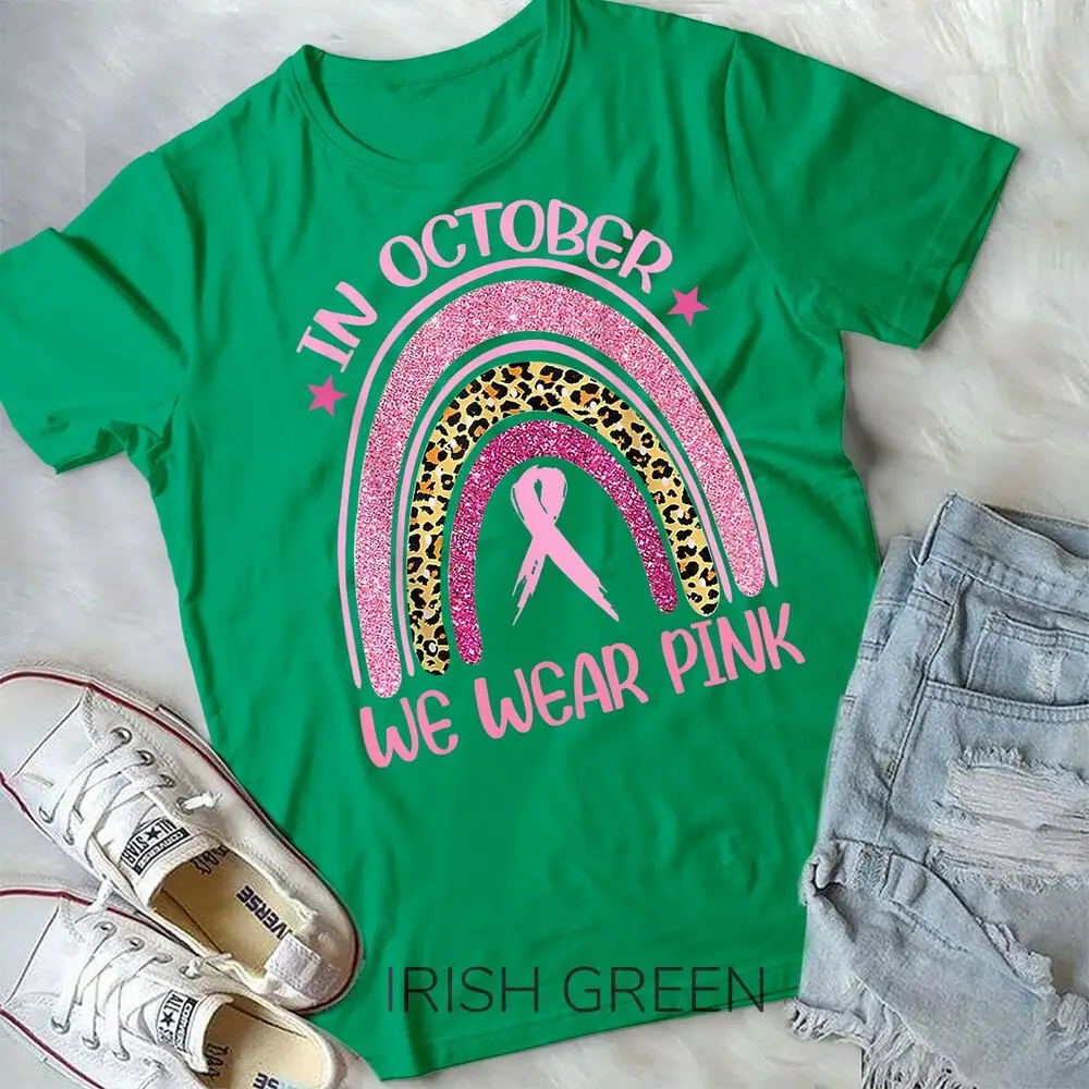 In October We Wear Pink Leopard Breast Cancer Awareness T-Shirt Unisex T-shirt