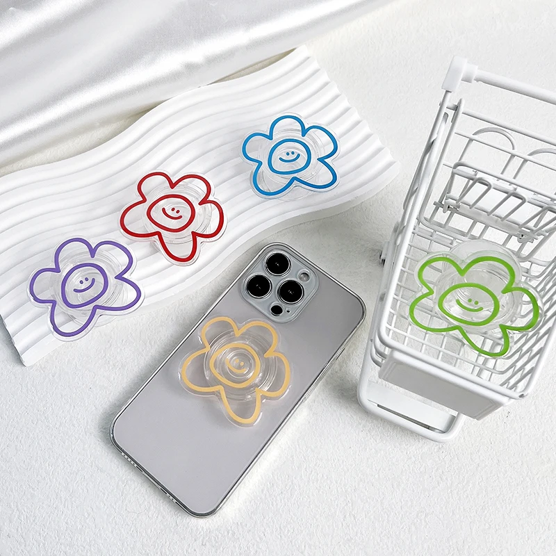 

Korean Lovely Flower Mobile Phone Holder Popular Socket Grip Foldable Lazy Stand Holder Phone Finger Ring Stand