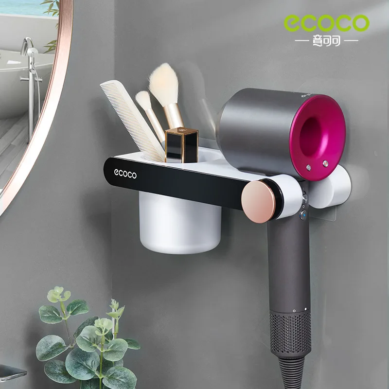 Hair Dryer Rack Punch-Free Bathroom Wall-Mounted Hair Dryer Bracket Bathroom Hair Dryer Storage Rack Rack