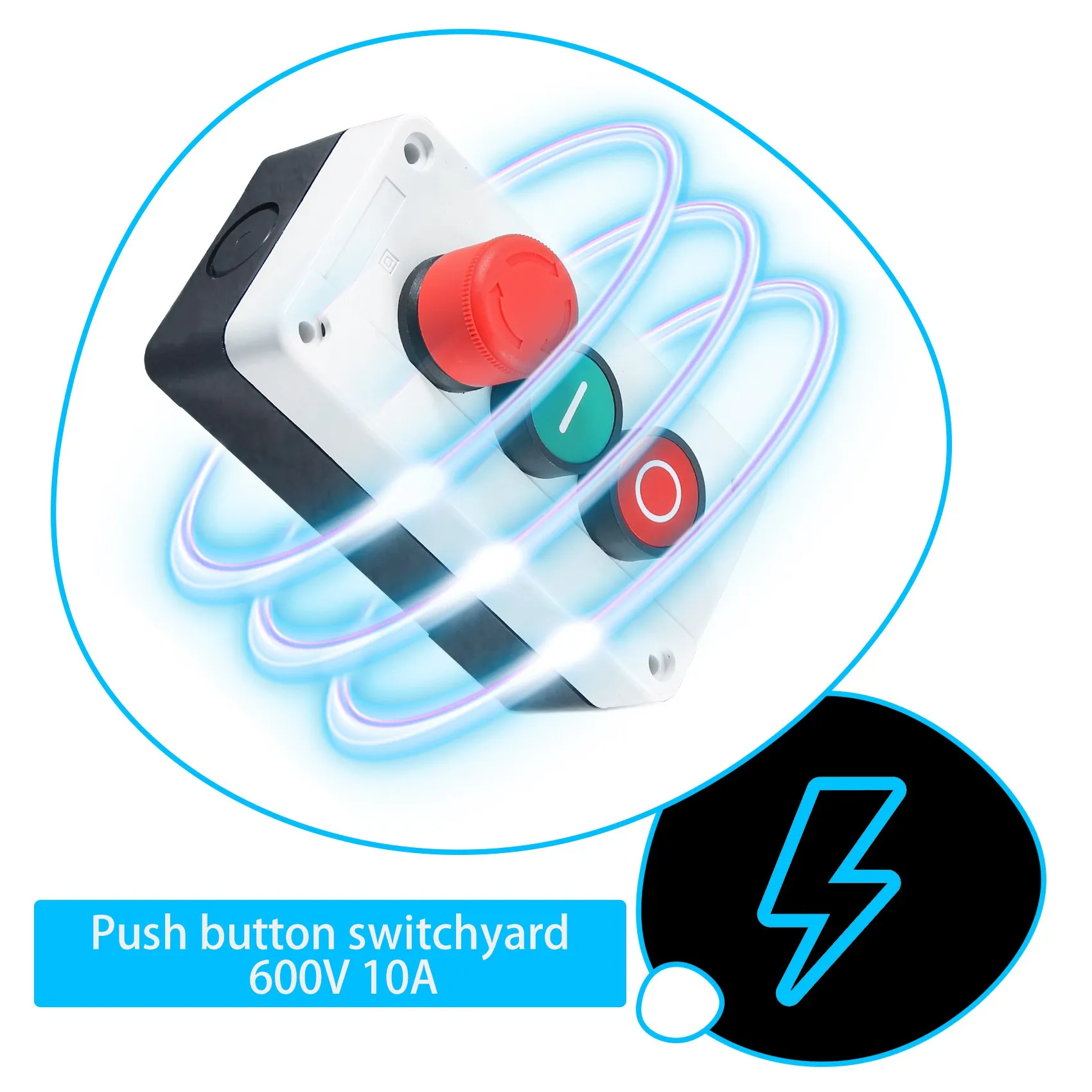 【a89z~】-botao-de-parada-de-emergencia-nc-momentaneo-vermelho-e-verde-com-estacao-de-comando-600v-10a