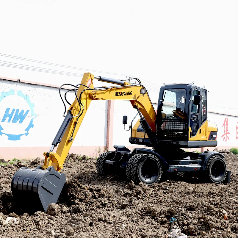 Wheel Excavator Multifunction Hydraulic Digger 8Ton Medium Large Earth-Moving Excavator With Assistive Device Customized Tools