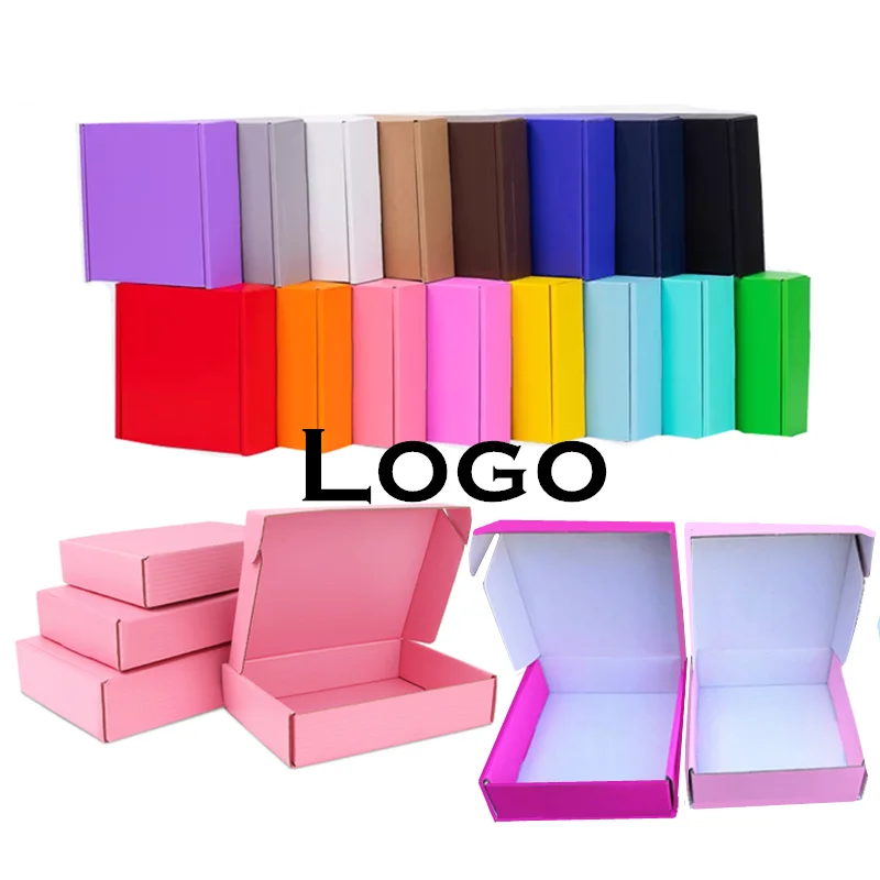 

50pcs Custom Logo Gift Box Packaging Big/Small Boxes For Clothing/Small Company Products/Wigs Packaging Paper Box /Wedding Party