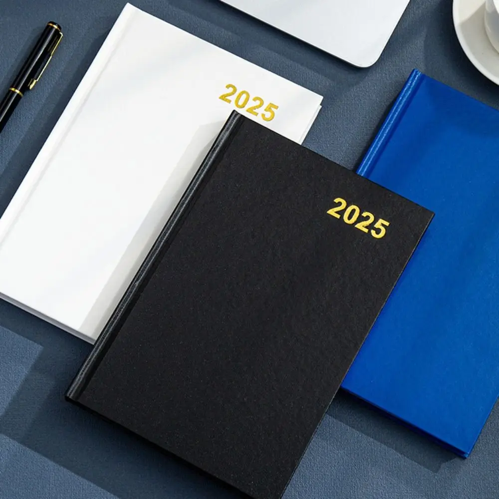 2025 A5 PU Portable Agenda Book English Calendar Book Notepads Creative Daily Planner Reminder Desktop Date Calendar Diary