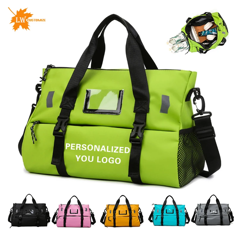 Customized Yoga Bag Printed Name Women's Waterproof Sport Bag Tote Bag Gym Training Bag Personalized Pattern Fitness Bag DIY