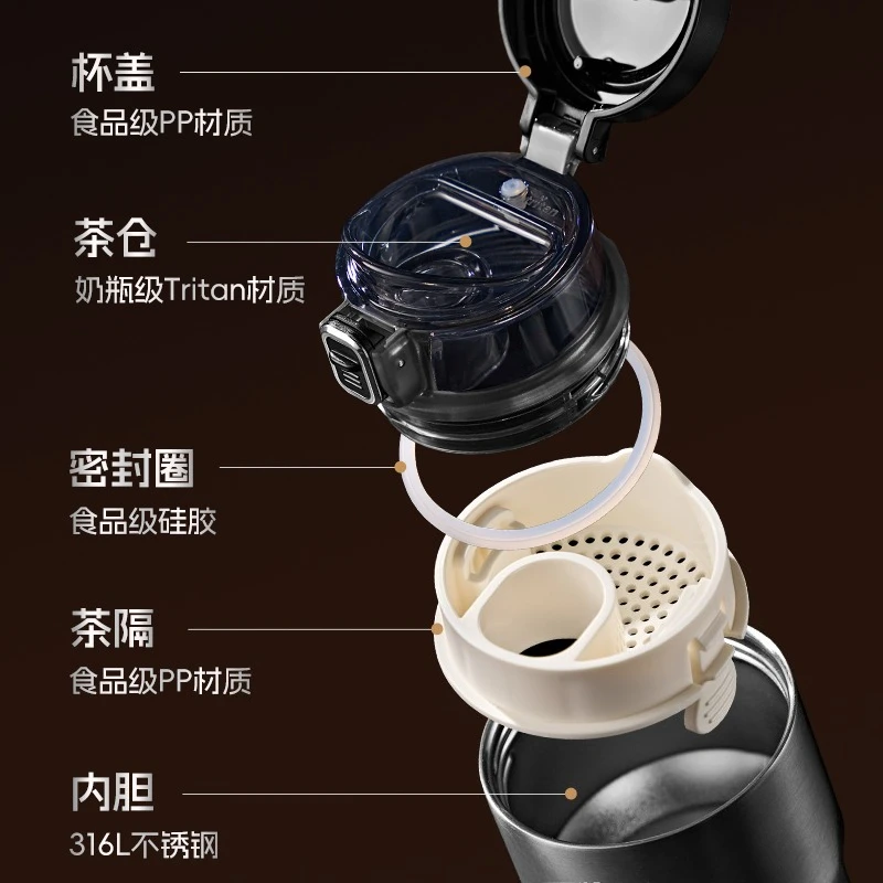Ladies High Aesthetic Value Stainl Steel Cerc Insulated Tea Cup Health Tea Brewing Double Layer Inner Vel Water Cup