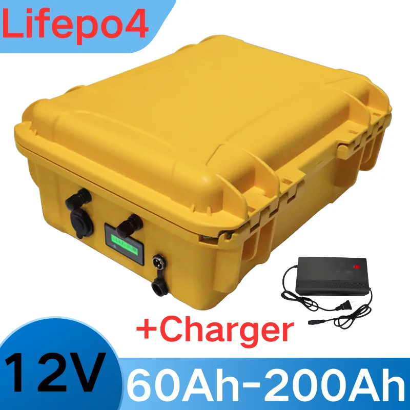 

Перезаряжаемая батарея Lifepo4 12 В, 60 Ач, 80 Ач, 120 Ач, 150 Ач, 180 Ач, 200 Ач, пропеллер для троллингового двигателя, лодки + зарядное устройство 10 А
