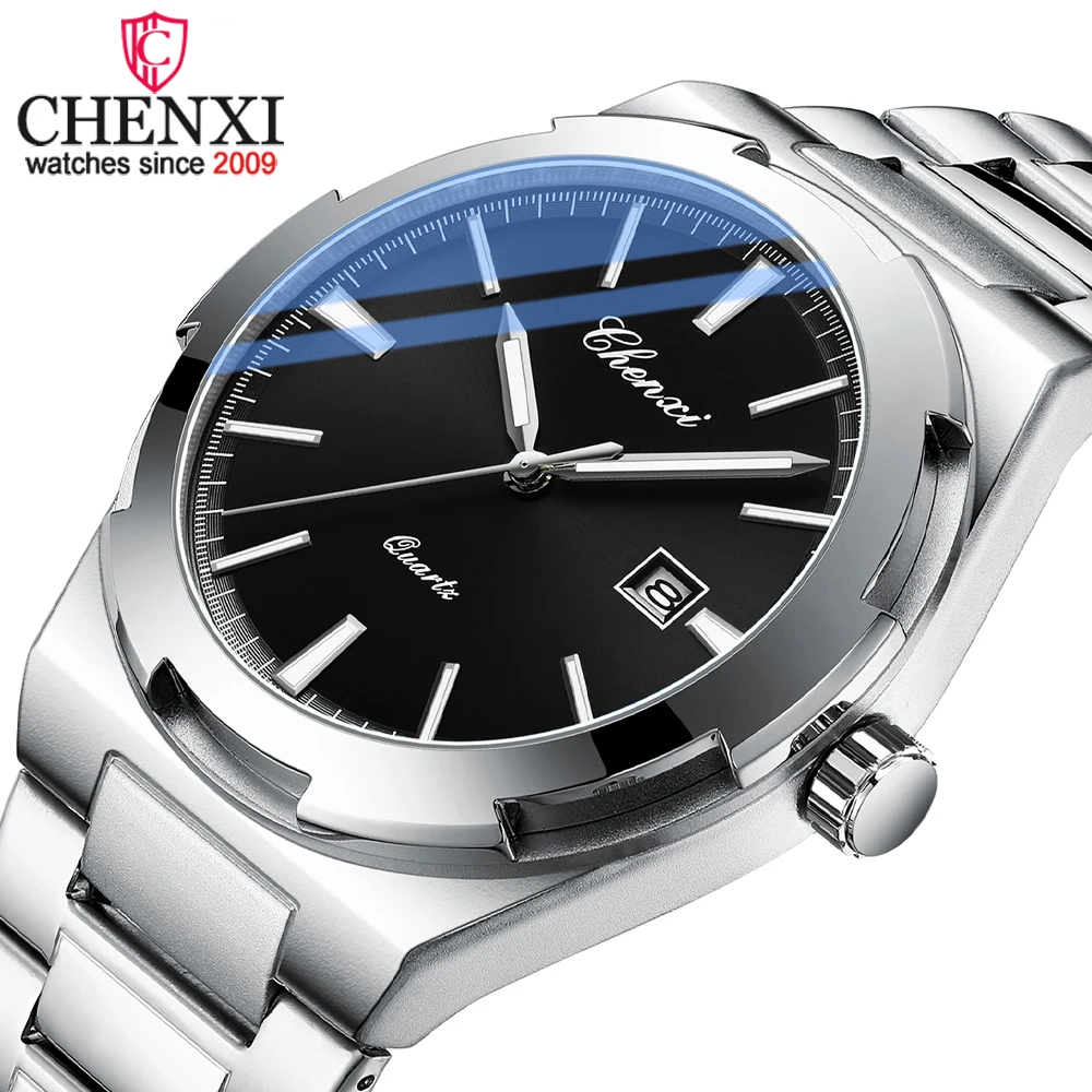 

CHENXI Luxury Watch for Man Waterproof Luminous Date Week Stainless Steel Men Watch Casual Quartz Men's Watches Male Clock