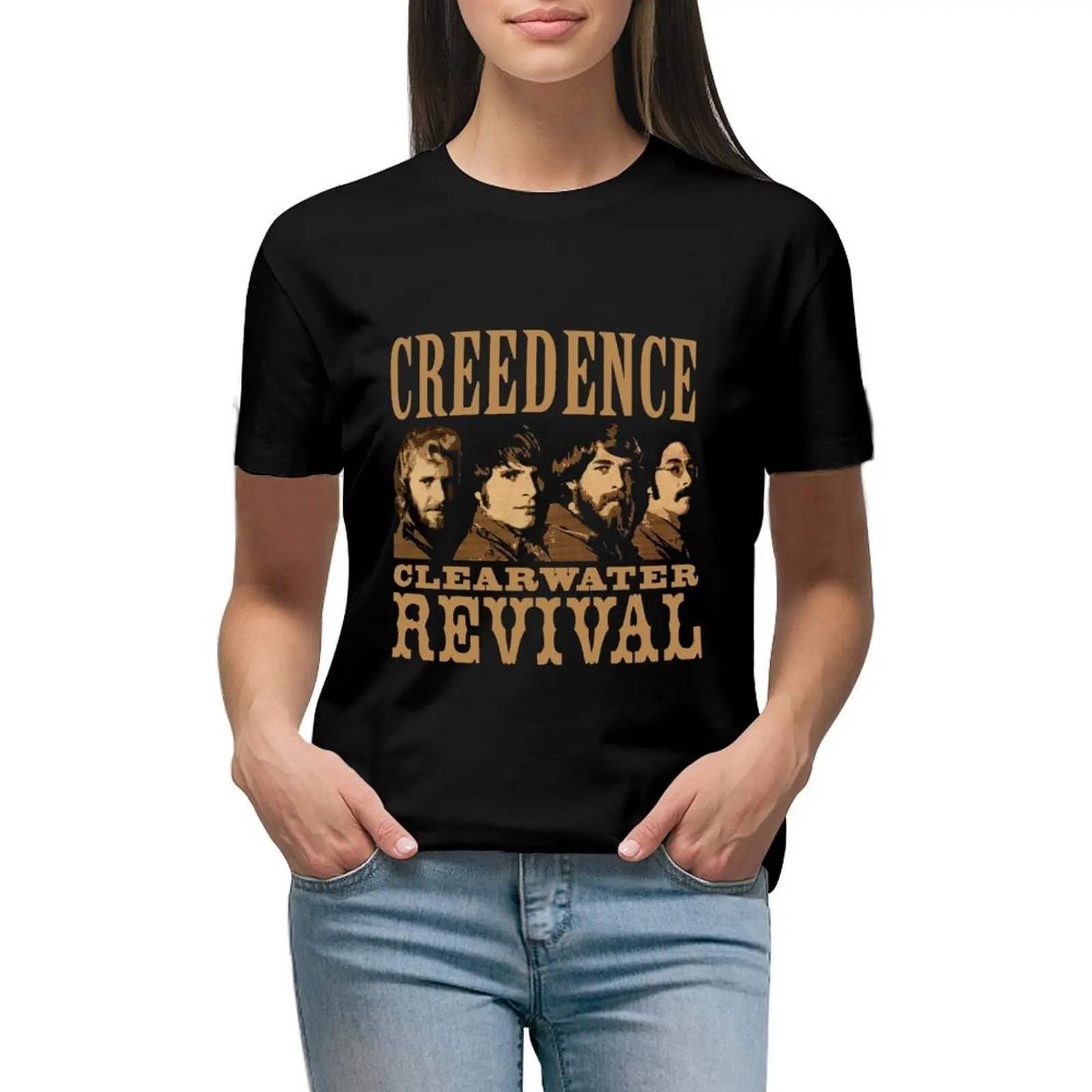 -Camiseta de Creedence Clearwater Revival para mujer, ropa linda de moda coreana, camisetas lisas para mujer, gráfico