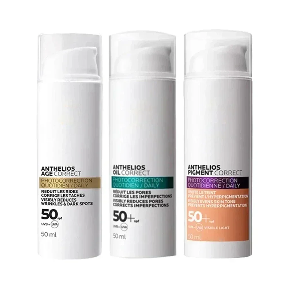 Sistema de protección solar de tres colores pigmento correcto/cultivo de aceite/correa de edad protector solar SPF50 crema blanqueadora de 50ml