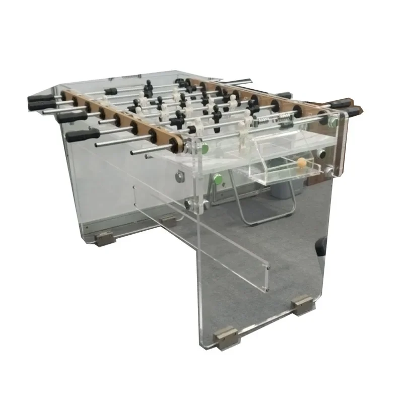 Luxury Baby Foot Game Machine Foosball Top Soccer Table With Glass Top Football Machine Glass Foosball Table For Adults
