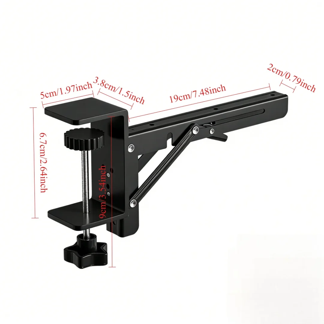 2Pcs/set Foldable Desktop Extension Supports, Punch-free Space-Saving Expansion Board Stand, Keyboard Shelf Platform Bracket