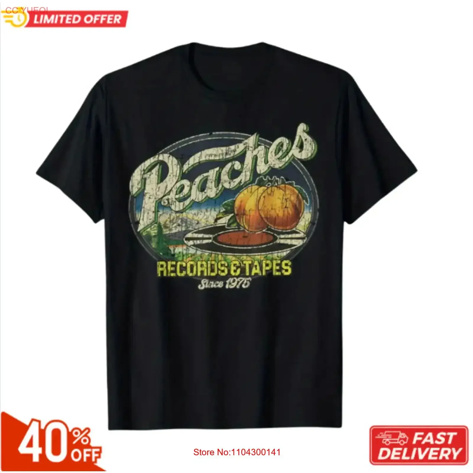 Peaches Records Tapes 1975 T Shirt Soft And Breathable for All Seasons a G vintage Washed Casual streetwear Versatile homme