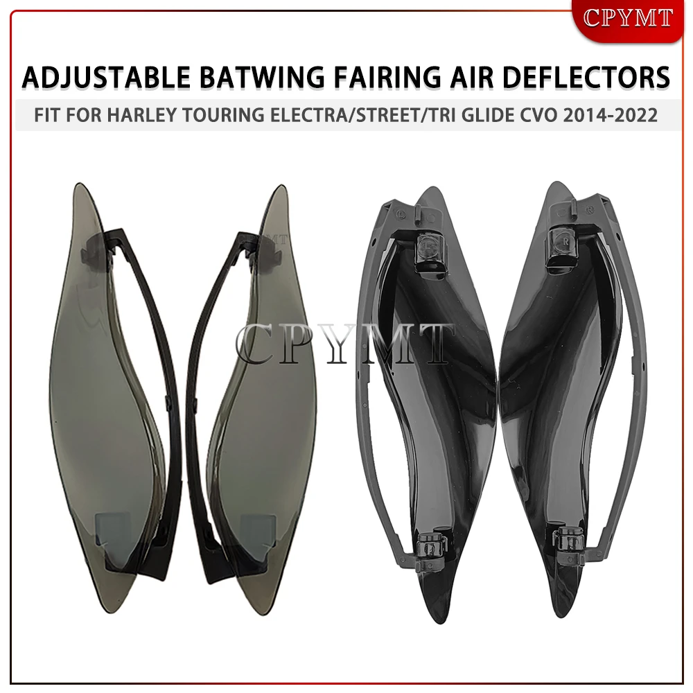 

Motorcycle Windshield Adjustable Side Wing Batwing Fairing Air Deflector Fit for Harley Electra,Street ,Trike Glide CVO 2014-22
